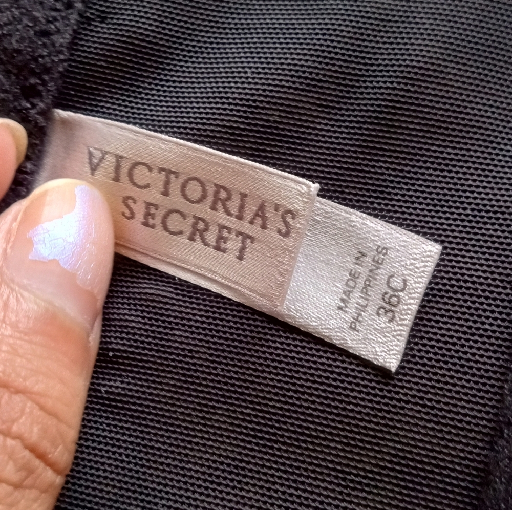 Victoria's Secret Women's Corset Bra Lace Black Pink Size 36C 2008 - Picture 2 of 8
